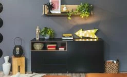 Roomers Sideboard Case | Schwarzbraun / Walnuss (Nachbildung)
