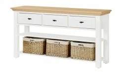 maison bleue Anrichte Petit Chalet | Weiß / Asteiche mit Flechtkörben