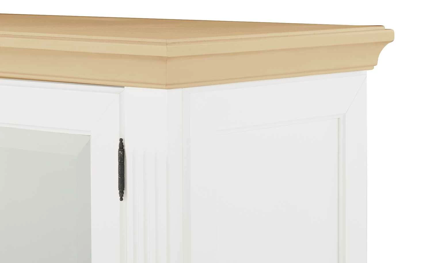 maison bleue Highboard Petit Chalet | Weiß / Asteiche mit Glastüren 4 maison bleue Highboard Petit Chalet | Weiß / Asteiche mit Glastüren – Bild 4