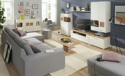 Sideboard Cortina | Weiß/ Eiche Altholz (Nachbildung)