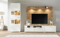 Vitrine Cortina | Weiß / Eiche Altholz (Nachbildung)