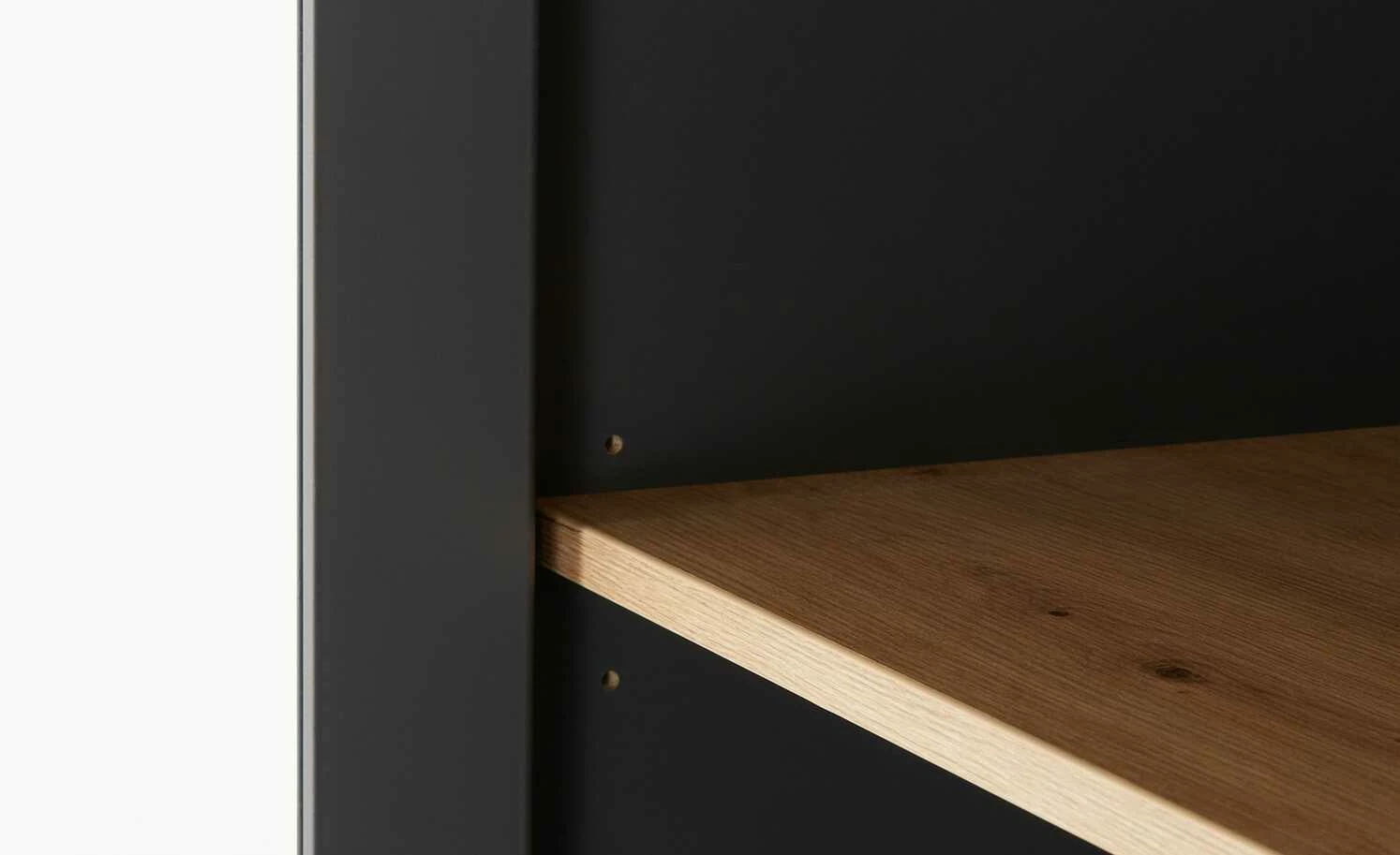 Eckvitrine Varese | Graphitgrau / Asteiche (Nachbildung) 7 Eckvitrine Varese | Graphitgrau / Asteiche (Nachbildung) – Bild 7