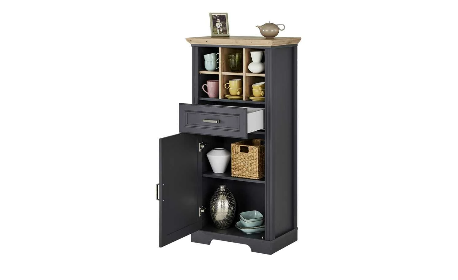 Kommode Varese | Graphitgrau / Asteiche (Nachbildung) 11 Kommode Varese | Graphitgrau / Asteiche (Nachbildung) – Bild 11