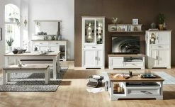 Vitrine Varese | Pinie hell (Nachbildung) / Asteiche (Nachbildung)