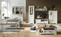 Vitrine Varese | Pinie hell (Nachbildung) / Asteiche (Nachbildung)