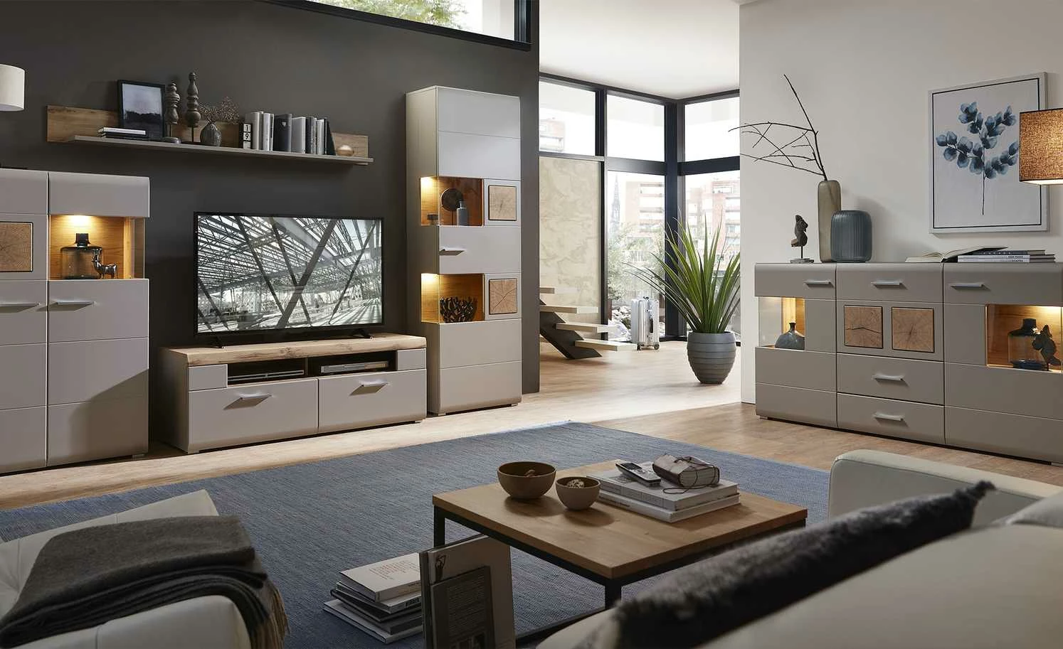 Sideboard Cortina | Basaltgrau / Eiche Altholz (Nachbildung) 1 Sideboard Cortina | Basaltgrau / Eiche Altholz (Nachbildung)