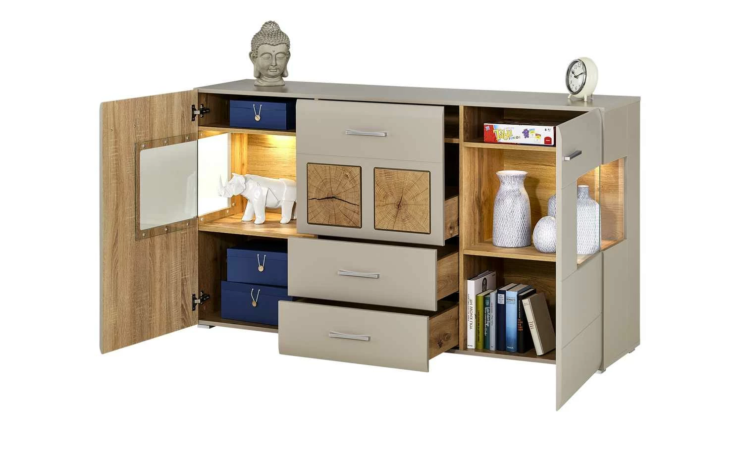 Sideboard Cortina | Basaltgrau / Eiche Altholz (Nachbildung) 19 Sideboard Cortina | Basaltgrau / Eiche Altholz (Nachbildung) – Bild 19