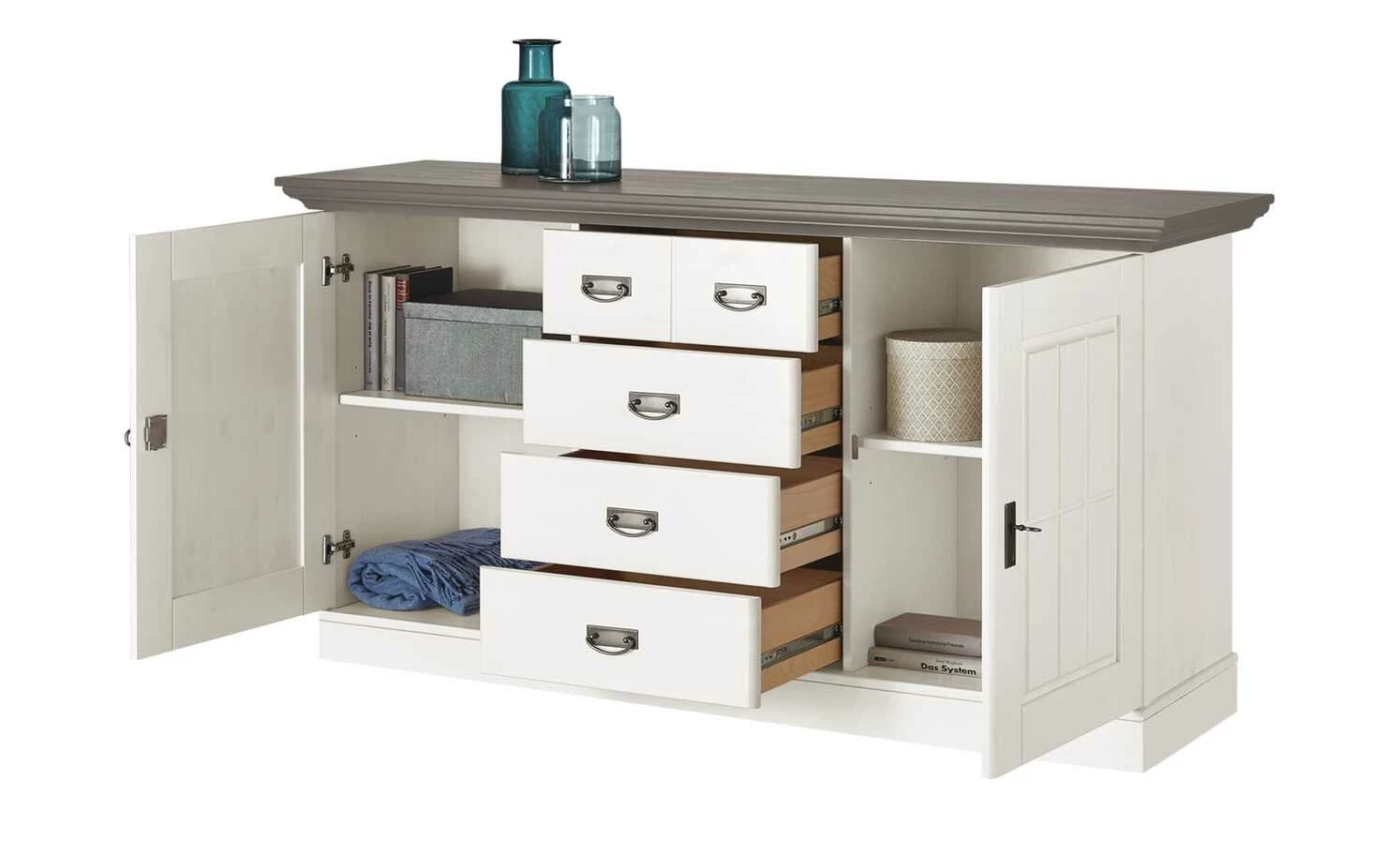 maison bleue Sideboard Florian | Weiß / Grau 5 maison bleue Sideboard Florian | Weiß / Grau – Bild 5