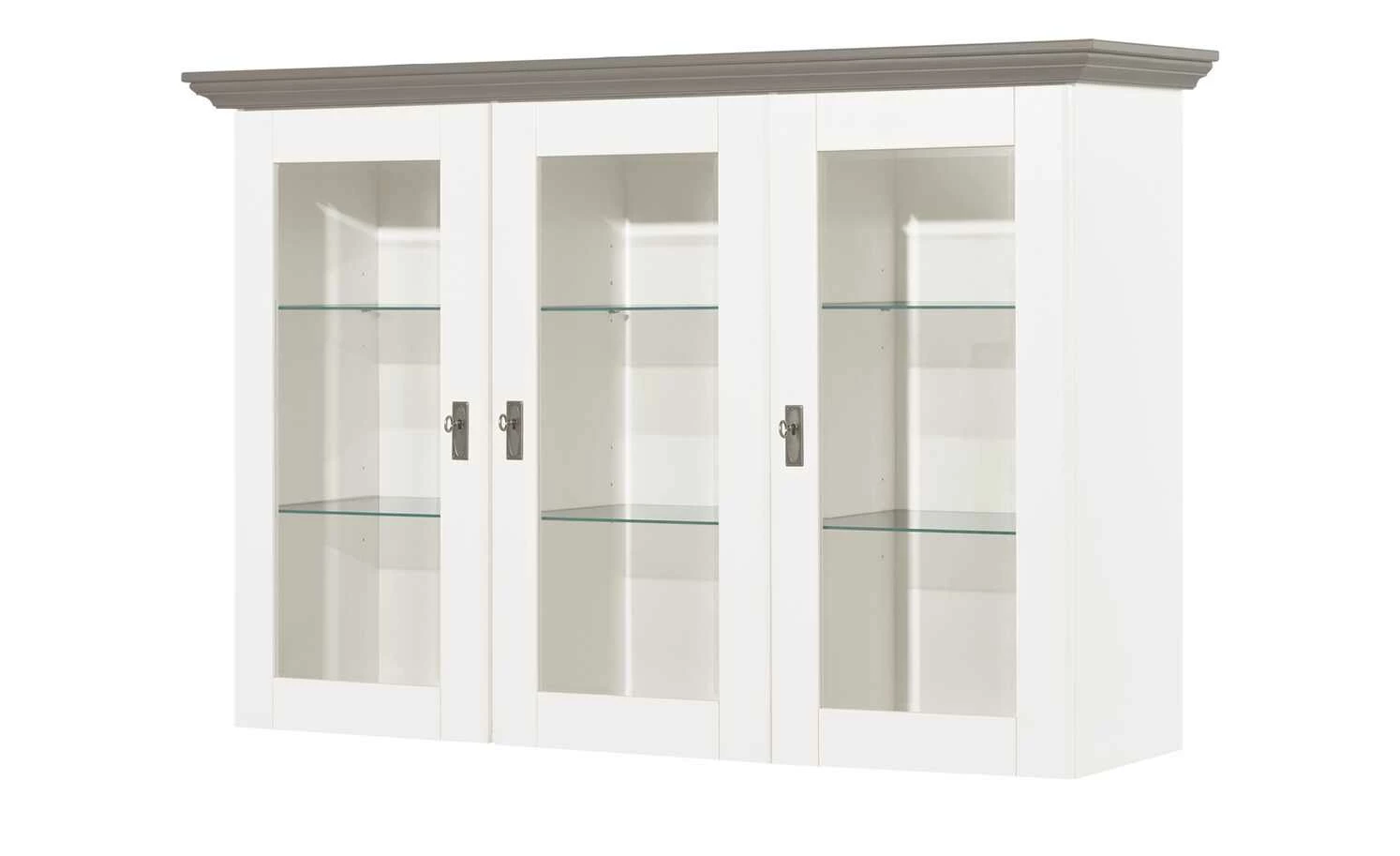 maison bleue Vitrinenaufsatz für Sideboard Florian | Weiß / Grau 2 maison bleue Vitrinenaufsatz für Sideboard Florian | Weiß / Grau – Bild 2