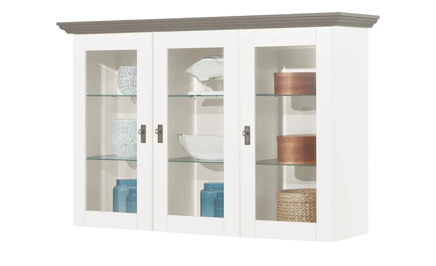 maison bleue Vitrinenaufsatz für Sideboard Florian | Weiß / Grau 4 maison bleue Vitrinenaufsatz für Sideboard Florian | Weiß / Grau – Bild 4