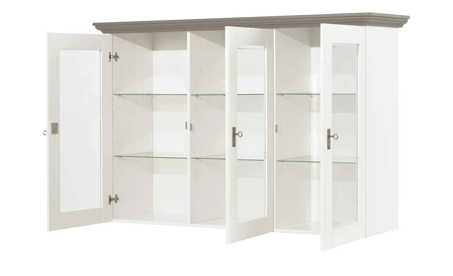 maison bleue Vitrinenaufsatz für Sideboard Florian | Weiß / Grau 9 maison bleue Vitrinenaufsatz für Sideboard Florian | Weiß / Grau – Bild 9