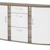 uno Sideboard Onyx | Weiß / Eiche Trüffel sägerau (Nachbildung)