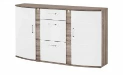 uno Sideboard Onyx | Weiß / Eiche Trüffel sägerau (Nachbildung)