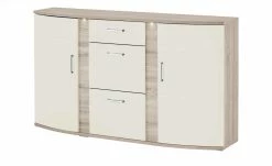 uno Sideboard Onyx | Vanille / Eiche sägerau (Nachbildung)