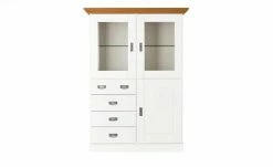 maison bleue Highboard Florian | Weiß / bernsteinfarben Türen mit Glaseinsatz -Kommode & Sideboards Verkäufe 12234044 3 202108130002