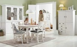 maison bleue Vitrinenaufsatz für Sideboard Florian | Weiß