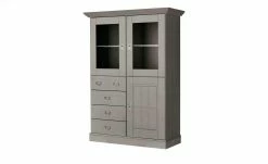 maison bleue Highboard Florian | Grau Türen mit Glaseinsatz