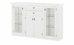 maison bleue Highboard Petit Chalet | Weiß mit Glastüren