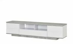 TV-Bank Meßbach III | Weiß / Beton (Nachbildung)