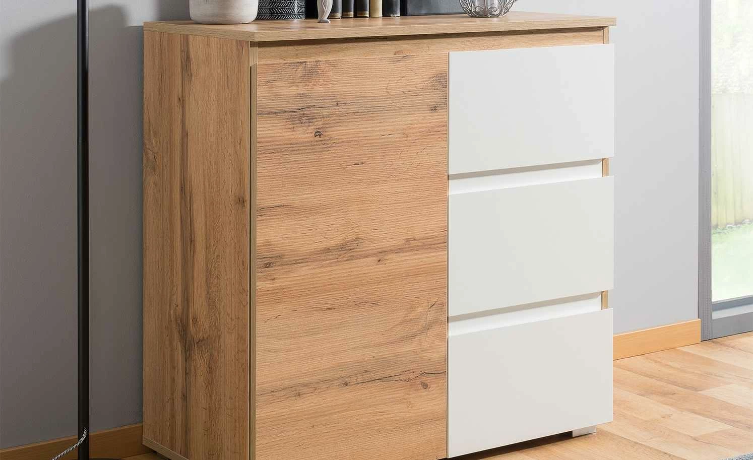 Kommode Tarent | Honigeiche (Nachbildung) / Weiß Ausführung II 2 Kommode Tarent | Honigeiche (Nachbildung) / Weiß Ausführung II – Bild 2