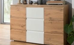 Kommode Tarent | Honigeiche (Nachbildung) / Weiß Ausführung III