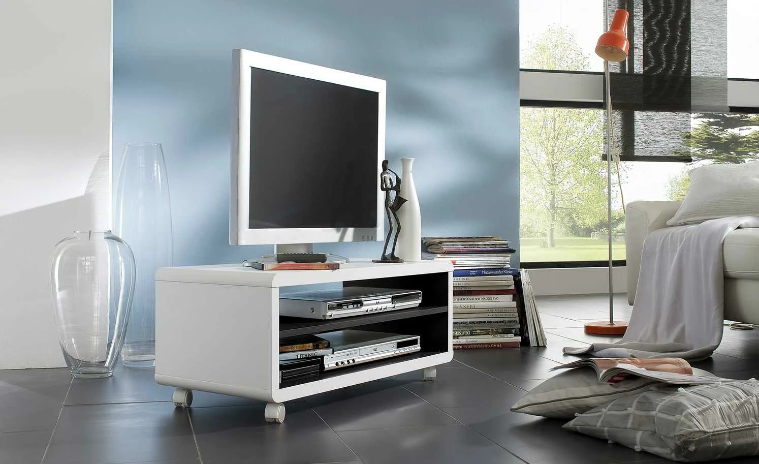 TV-Lowboard Corvara | Weiß / Schwarz 1 TV-Lowboard Corvara | Weiß / Schwarz