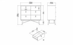 Kommode Rye | Walnuss (Nachbildung) / Schwarz 102|cm -Kommode & Sideboards Verkäufe 13100447 4 202110281301
