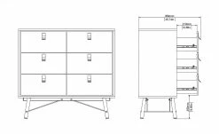 Kommode Rye | Walnuss (Nachbildung) / Schwarz 102|cm -Kommode & Sideboards Verkäufe 13100447 5 202110281301