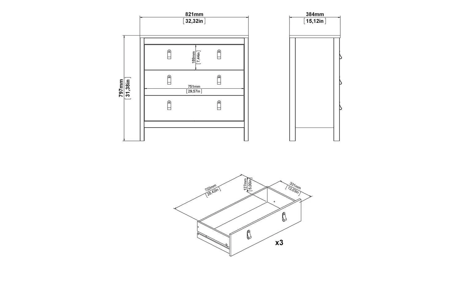 Kommode Madron | Weiß 15 Kommode Madron | Weiß – Bild 15