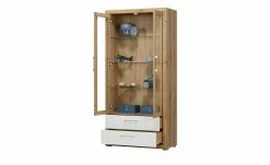 smart Vitrine Oslo | Wildeiche (Nachbildung) / Wildeiche / Weiß -Kommode & Sideboards Verkäufe 13203100 11 202102022238