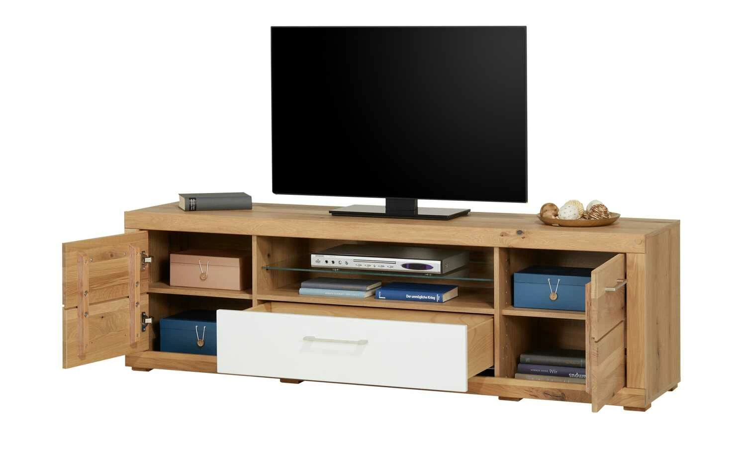 smart Lowboard Oslo | Wildeiche (Nachbildung) / Wildeiche / Weiß 4 smart Lowboard Oslo | Wildeiche (Nachbildung) / Wildeiche / Weiß – Bild 4