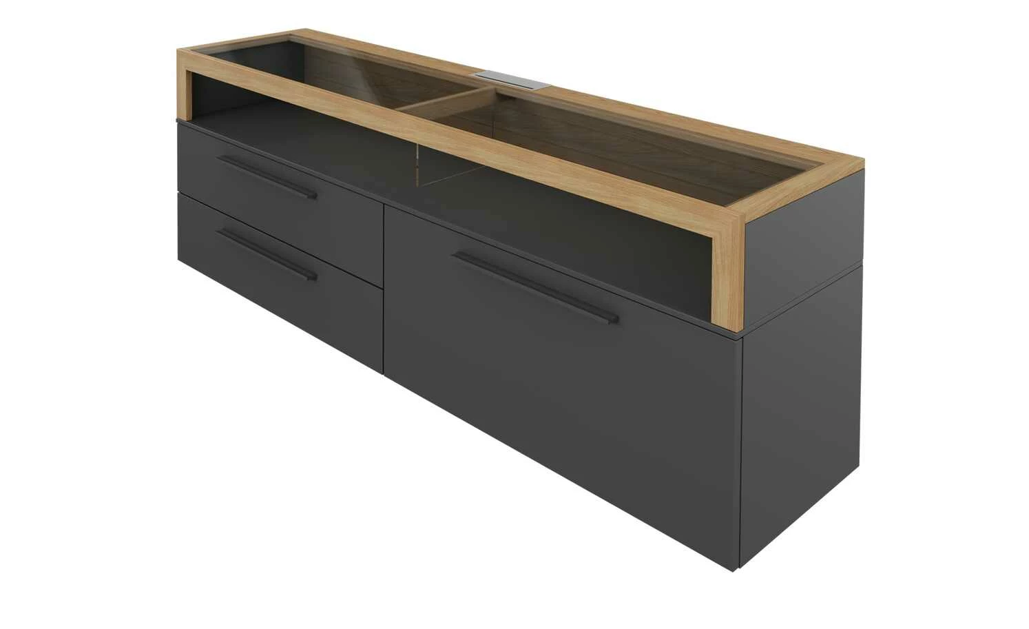 Gallery M TV-Lowboard Arrive | Grau / Eiche Ausrichtung rechts 2 Gallery M TV-Lowboard Arrive | Grau / Eiche Ausrichtung rechts – Bild 2