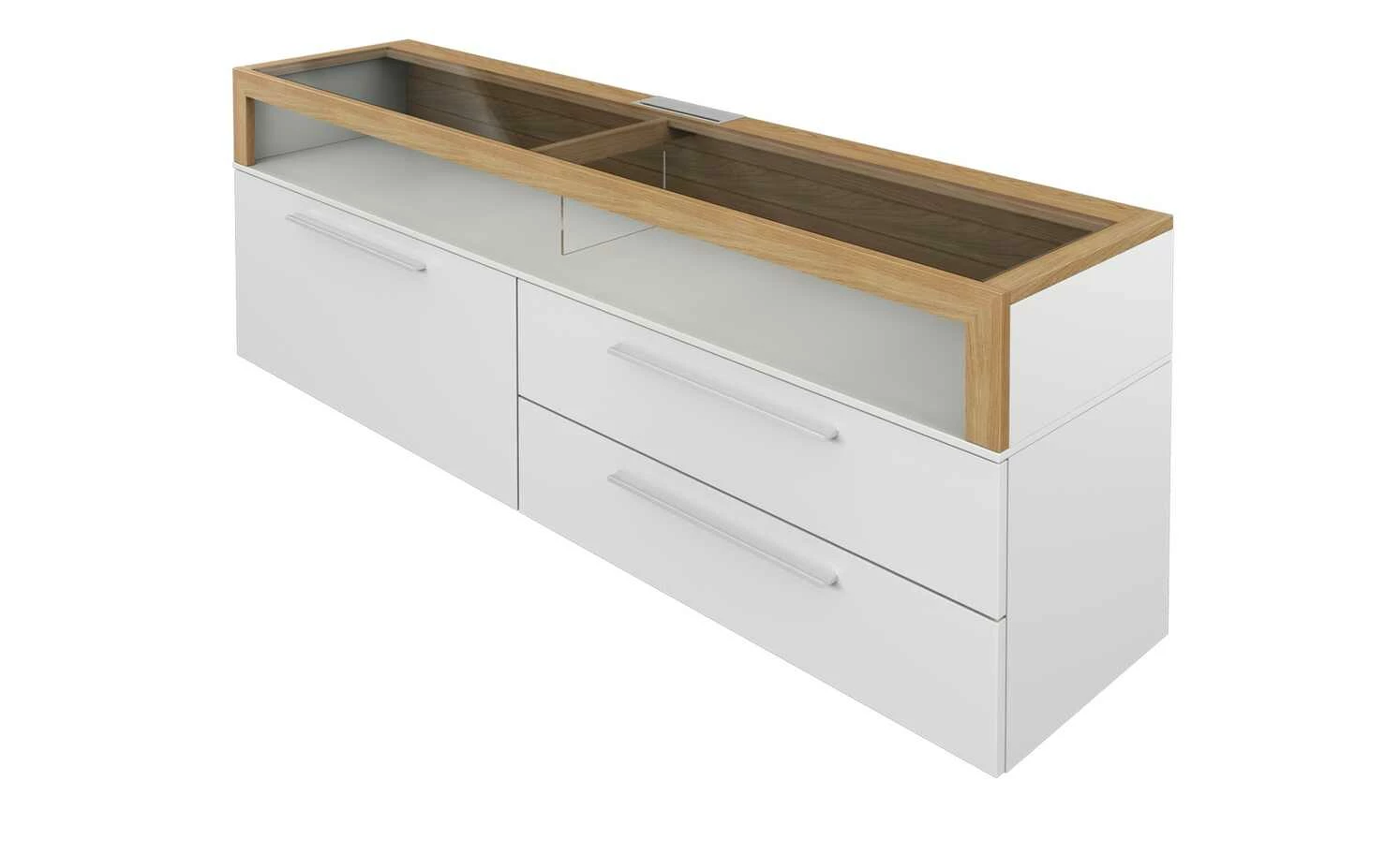 Gallery M TV-Lowboard Arrive | Weiß / Eiche Ausrichtung links 2 Gallery M TV-Lowboard Arrive | Weiß / Eiche Ausrichtung links – Bild 2