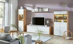 Lowboard Vetros | Asteiche (Nachbildung) / Weiß