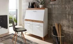 Sekretär Cortina | Weiß / Eiche (Nachbildung)