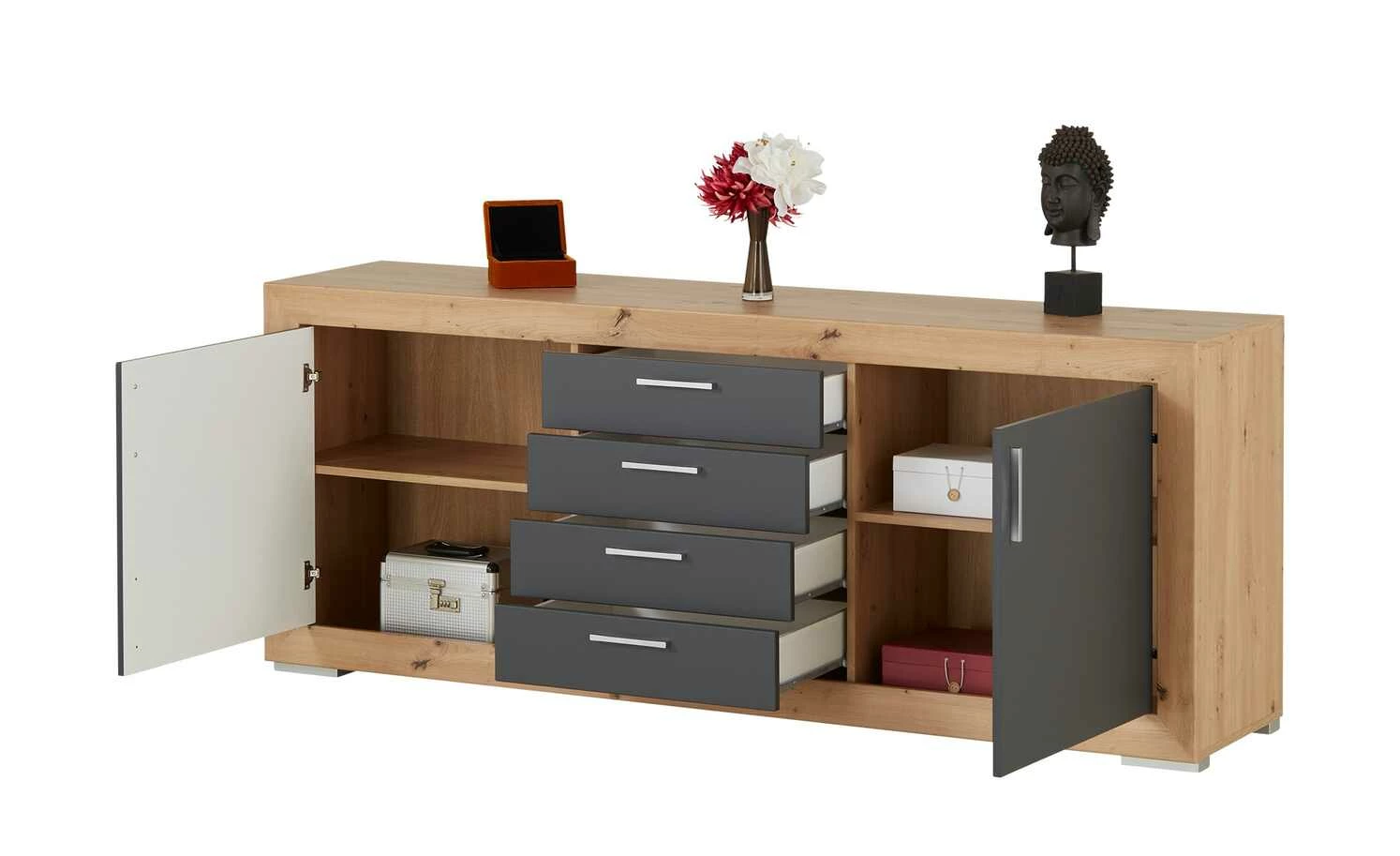 Sideboard Fiesta | Asteiche(Nachbildung) / Grau 9 Sideboard Fiesta | Asteiche(Nachbildung) / Grau – Bild 9