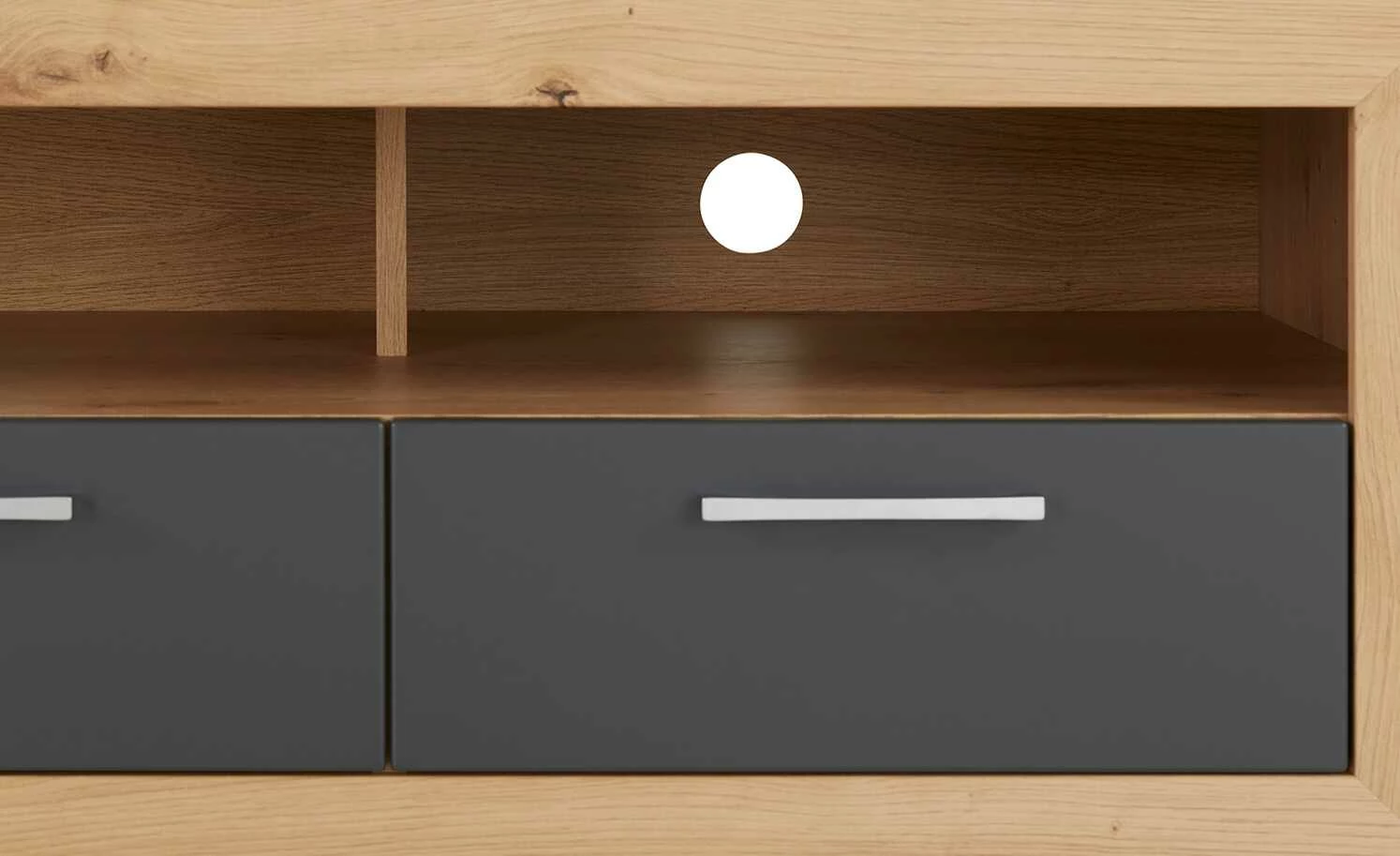 TV-Lowboard Fiesta | Asteiche (Nachbildung) / Grau 8 TV-Lowboard Fiesta | Asteiche (Nachbildung) / Grau – Bild 8
