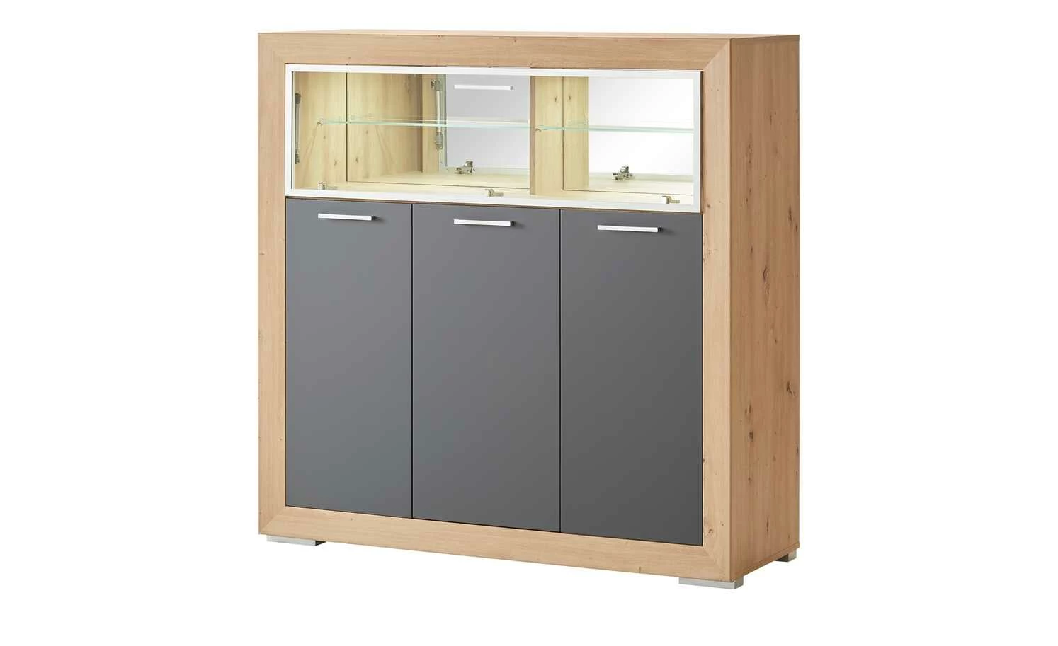 Barschrank Fiesta | Asteiche (Nachbildung) / Grau 2 Barschrank Fiesta | Asteiche (Nachbildung) / Grau – Bild 2