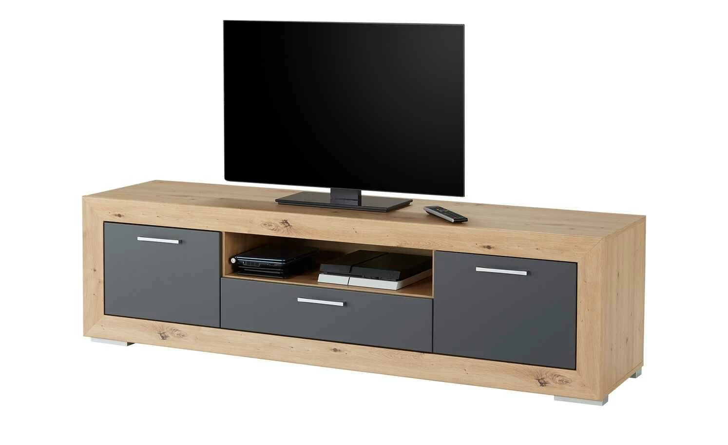 Lowboard Fiesta | Asteiche (Nachbildung) / Grau 3 Lowboard Fiesta | Asteiche (Nachbildung) / Grau – Bild 3