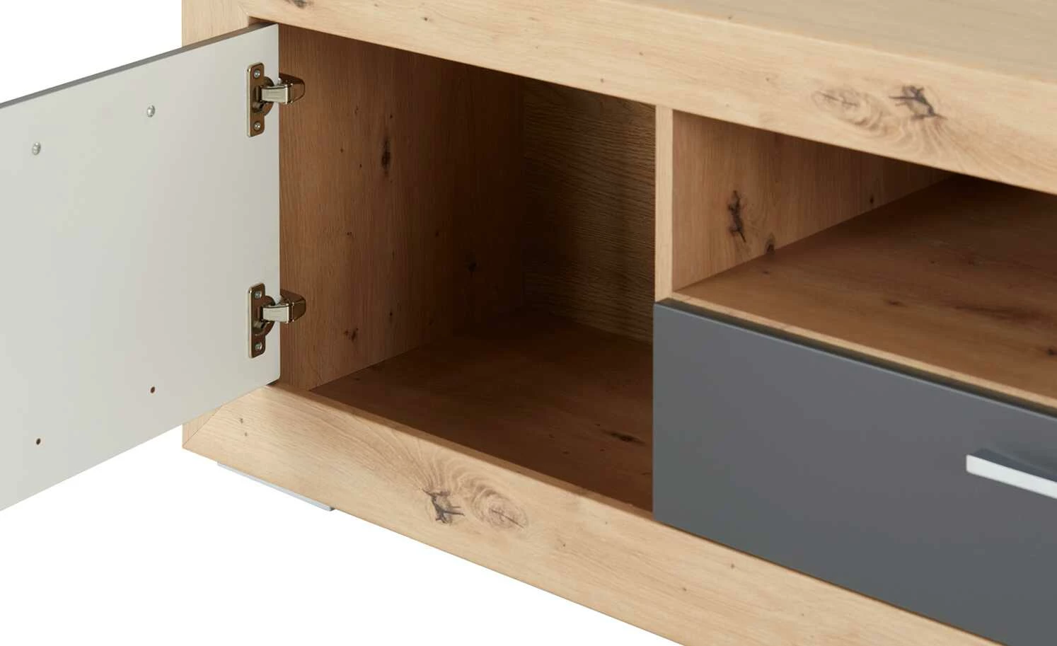 Lowboard Fiesta | Asteiche (Nachbildung) / Grau 7 Lowboard Fiesta | Asteiche (Nachbildung) / Grau – Bild 7