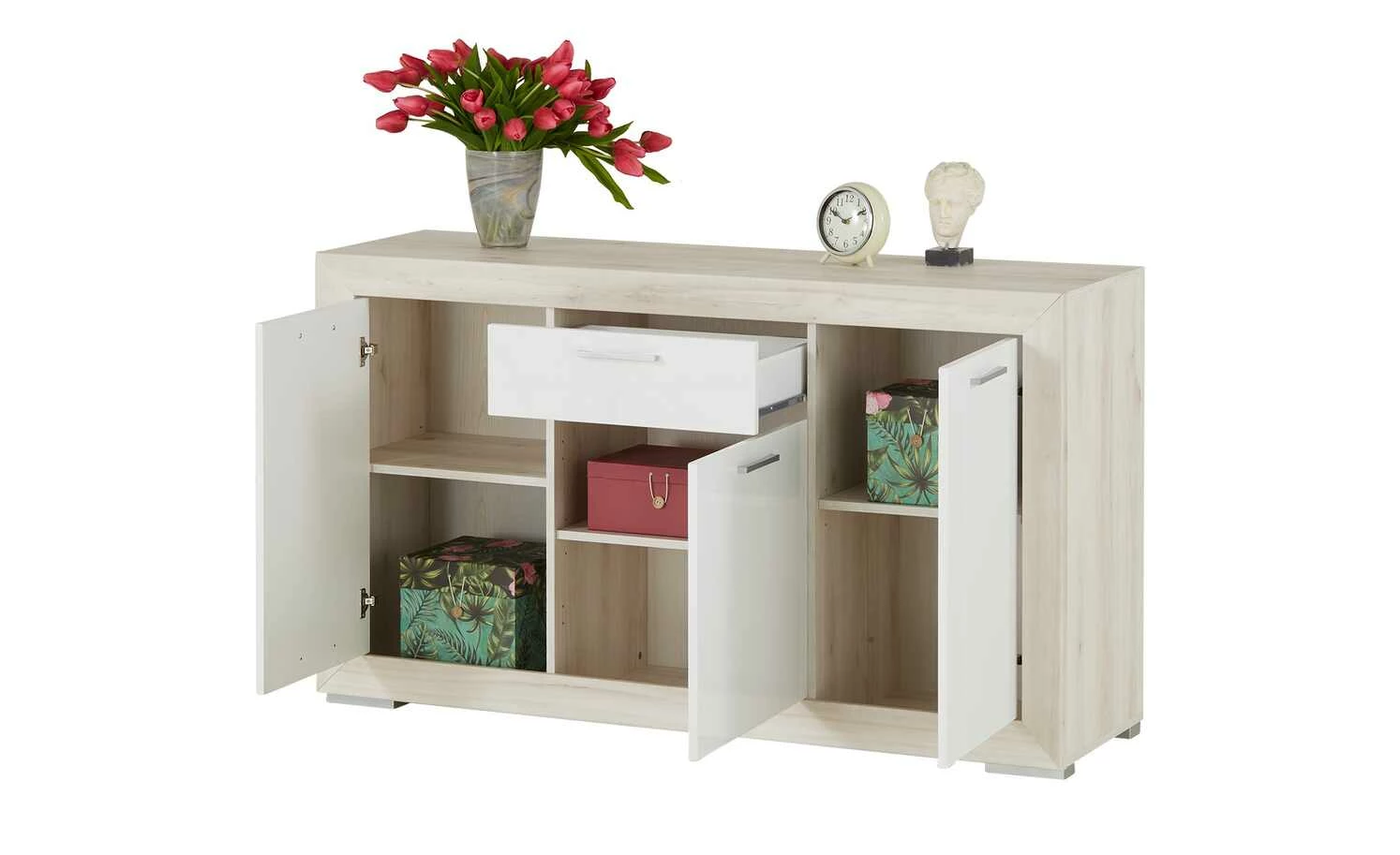 Sideboard Fiesta | Eiche hell (Nachbildung) / Weiß 3 Sideboard Fiesta | Eiche hell (Nachbildung) / Weiß – Bild 3