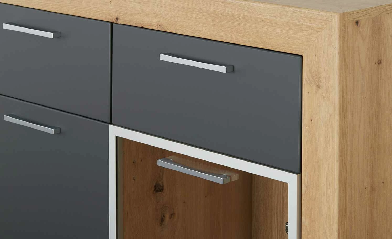Highboard Fiesta | Asteiche (Nachbildung) / Grau 10 Highboard Fiesta | Asteiche (Nachbildung) / Grau – Bild 10