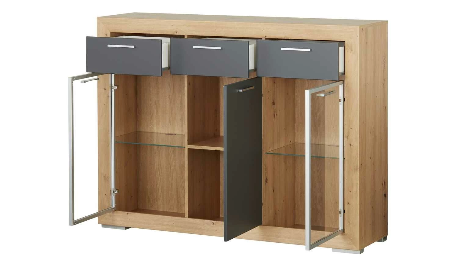 Highboard Fiesta | Asteiche (Nachbildung) / Grau 13 Highboard Fiesta | Asteiche (Nachbildung) / Grau – Bild 13