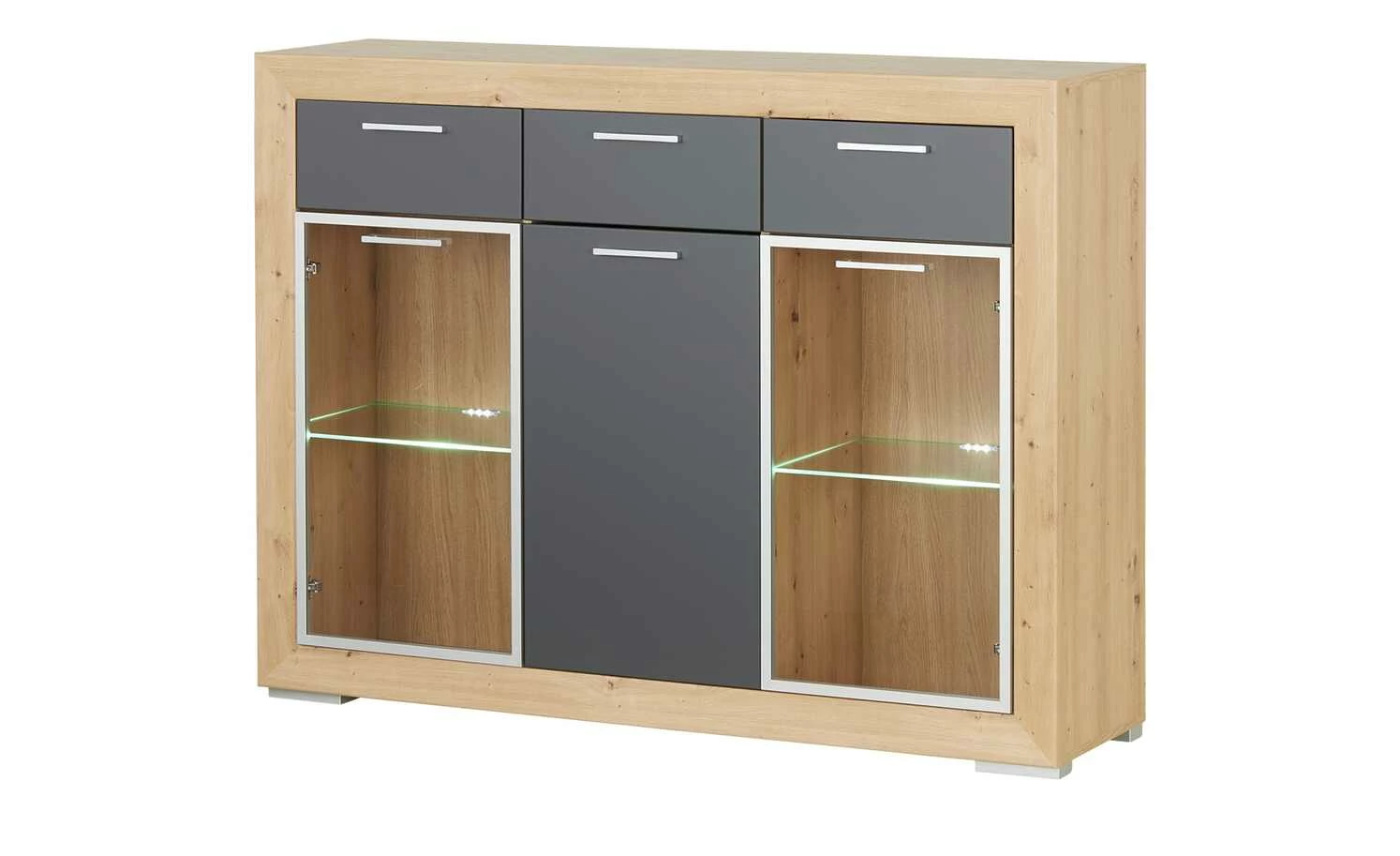 Highboard Fiesta | Asteiche (Nachbildung) / Grau 4 Highboard Fiesta | Asteiche (Nachbildung) / Grau – Bild 4
