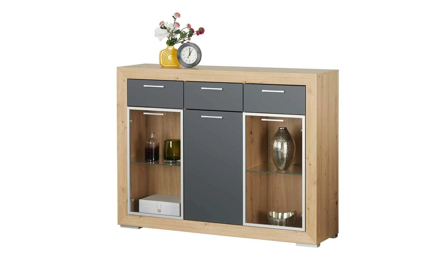 Highboard Fiesta | Asteiche (Nachbildung) / Grau 5 Highboard Fiesta | Asteiche (Nachbildung) / Grau – Bild 5