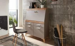 Sekretär Cortina | Grau / Eiche (Nachbildung)