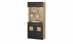 Vitrine Cortina | Schwarz / Eiche Altholz (Nachbildung) -Kommode & Sideboards Verkäufe 13207049 21 202206231234