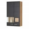 Hängevitrine Cortina | Schwarz / Eiche Altholz (Nachbildung)