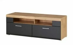 Lowboard groß Cortina | Schwarz / Eiche Altholz (Nachbildung)