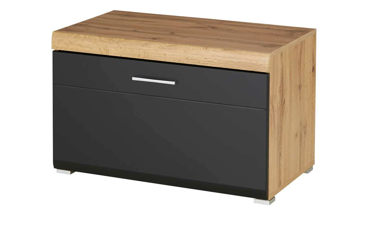 Lowboard klein Cortina | Eiche Altholz (Nachbildung) / Schwarz 1 Lowboard klein Cortina | Eiche Altholz (Nachbildung) / Schwarz